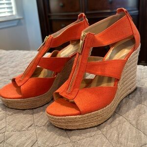NWOT Michael Kors Berkley Canvas Wedge Sandal